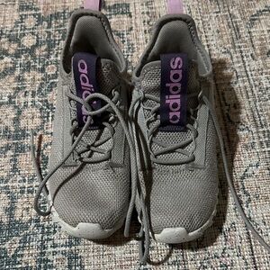 Adidas Gray Shoes with Purple Details